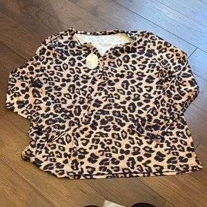 Zeagoo Women’s Boho Leopard Print Long Sleeve Top 3XL NWT C15-008
